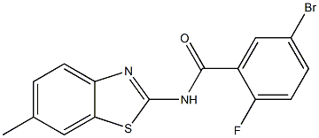  5-bromo-2-fluoro-N-(6-methyl-1,3-benzothiazol-2-yl)benzamide
