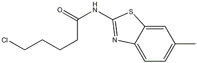 5-chloro-N-(6-methyl-1,3-benzothiazol-2-yl)pentanamide,,结构式