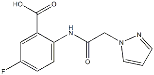 5-fluoro-2-[2-(1H-pyrazol-1-yl)acetamido]benzoic acid Struktur