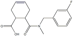 6-{[(3-fluorophenyl)methyl](methyl)carbamoyl}cyclohex-3-ene-1-carboxylic acid 化学構造式