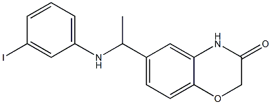 6-{1-[(3-iodophenyl)amino]ethyl}-3,4-dihydro-2H-1,4-benzoxazin-3-one Struktur