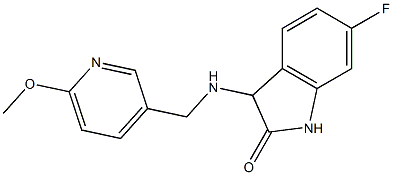 6-fluoro-3-{[(6-methoxypyridin-3-yl)methyl]amino}-2,3-dihydro-1H-indol-2-one,,结构式