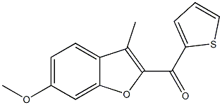 6-methoxy-3-methyl-2-(thiophen-2-ylcarbonyl)-1-benzofuran Struktur