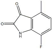 7-fluoro-4-methyl-1H-indole-2,3-dione 化学構造式