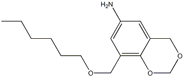 8-[(hexyloxy)methyl]-2,4-dihydro-1,3-benzodioxin-6-amine 结构式