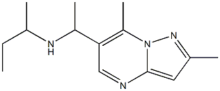 butan-2-yl(1-{2,7-dimethylpyrazolo[1,5-a]pyrimidin-6-yl}ethyl)amine,,结构式