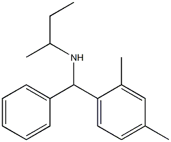 butan-2-yl[(2,4-dimethylphenyl)(phenyl)methyl]amine,,结构式