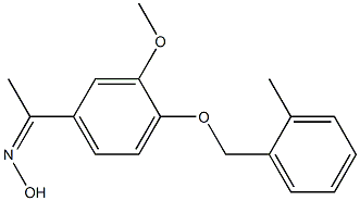 N-(1-{3-methoxy-4-[(2-methylphenyl)methoxy]phenyl}ethylidene)hydroxylamine,,结构式