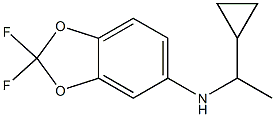 N-(1-cyclopropylethyl)-2,2-difluoro-2H-1,3-benzodioxol-5-amine,,结构式