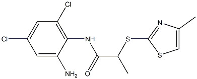 N-(2-amino-4,6-dichlorophenyl)-2-[(4-methyl-1,3-thiazol-2-yl)sulfanyl]propanamide Structure