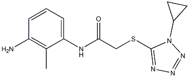 N-(3-amino-2-methylphenyl)-2-[(1-cyclopropyl-1H-1,2,3,4-tetrazol-5-yl)sulfanyl]acetamide 结构式