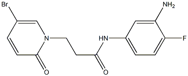 N-(3-amino-4-fluorophenyl)-3-(5-bromo-2-oxo-1,2-dihydropyridin-1-yl)propanamide 结构式