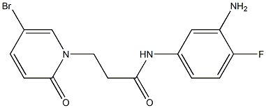 N-(3-amino-4-fluorophenyl)-3-(5-bromo-2-oxo-1,2-dihydropyridin-1-yl)propanamide,,结构式