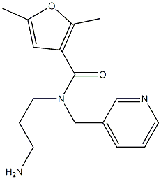N-(3-aminopropyl)-2,5-dimethyl-N-(pyridin-3-ylmethyl)furan-3-carboxamide Struktur