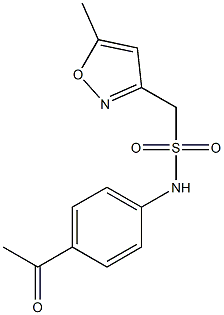 N-(4-acetylphenyl)-1-(5-methyl-1,2-oxazol-3-yl)methanesulfonamide Struktur