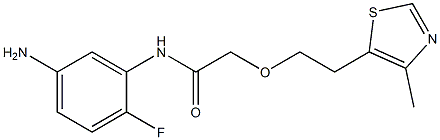 N-(5-amino-2-fluorophenyl)-2-[2-(4-methyl-1,3-thiazol-5-yl)ethoxy]acetamide Structure