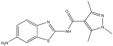 N-(6-amino-1,3-benzothiazol-2-yl)-1,3,5-trimethyl-1H-pyrazole-4-carboxamide 结构式