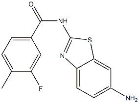 N-(6-amino-1,3-benzothiazol-2-yl)-3-fluoro-4-methylbenzamide 化学構造式