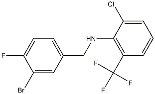 N-[(3-bromo-4-fluorophenyl)methyl]-2-chloro-6-(trifluoromethyl)aniline,,结构式