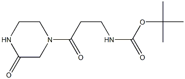 tert-butyl 3-oxo-3-(3-oxopiperazin-1-yl)propylcarbamate 化学構造式