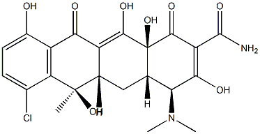  4S(4a,4aa,5a,5aa,6b,12aa)-7-chloro-4-(dimethylamino)-1,4,4a,5,5a,6,11,12a-octahydro-3,6-10,12,12a-pentahydroxy-6-methyl-1,11-dioxo-2-naphthacene carboxamide