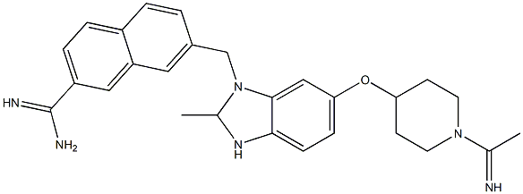 7-[[6-[(1-ethanimidoyl-4-piperidyl)oxy]-2-methyl-3H-benzoimidazol-1-yl]methyl]naphthalene-2-carboximidamide Struktur