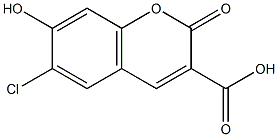 3-Carboxy-6-chloro-7-hydroxy coumarin 结构式