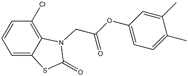3,4-dimethylphenyl (4-chloro-2-oxo-1,3-benzothiazol-3(2H)-yl)acetate Structure
