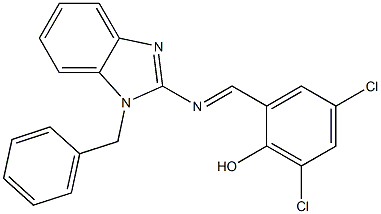 2-{[(1-benzyl-1H-benzimidazol-2-yl)imino]methyl}-4,6-dichlorophenol Structure