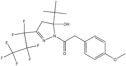 5-tert-butyl-3-(1,1,2,2,3,3,3-heptafluoropropyl)-1-[(4-methoxyphenyl)acetyl]-4,5-dihydro-1H-pyrazol-5-ol|