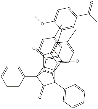 4-(5-acetyl-2-methoxyphenyl)-8,9-bis(4-methylphenyl)-1,7-diphenyl-4-azatricyclo[5.2.1.0~2,6~]dec-8-ene-3,5,10-trione Structure