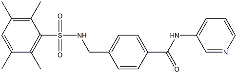 N-(3-pyridinyl)-4-({[(2,3,5,6-tetramethylphenyl)sulfonyl]amino}methyl)benzamide,,结构式