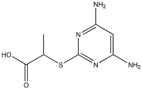 2-[(4,6-diaminopyrimidin-2-yl)sulfanyl]propanoic acid Struktur