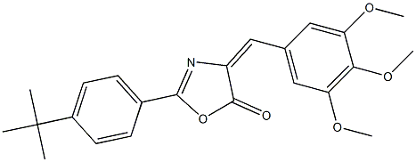 2-(4-tert-butylphenyl)-4-(3,4,5-trimethoxybenzylidene)-1,3-oxazol-5(4H)-one Struktur