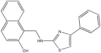 1-{[(4-phenyl-1,3-thiazol-2-yl)amino]methyl}-2-naphthol Struktur