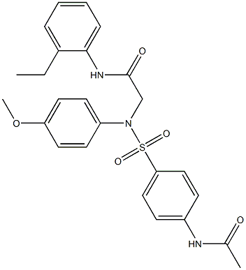 2-({[4-(acetylamino)phenyl]sulfonyl}-4-methoxyanilino)-N-(2-ethylphenyl)acetamide