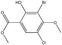 methyl 3-bromo-5-chloro-2-hydroxy-4-methoxybenzoate Structure