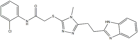 2-({5-[2-(1H-benzimidazol-2-yl)ethyl]-4-methyl-4H-1,2,4-triazol-3-yl}sulfanyl)-N-(2-chlorophenyl)acetamide Struktur