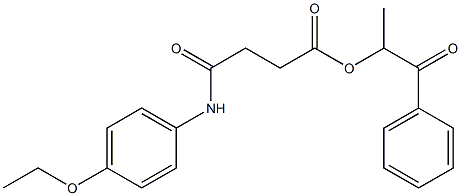 1-methyl-2-oxo-2-phenylethyl 4-(4-ethoxyanilino)-4-oxobutanoate Struktur