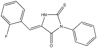 5-(2-fluorobenzylidene)-3-phenyl-2-thioxo-4-imidazolidinone Structure