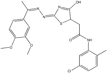 N-(5-chloro-2-methylphenyl)-2-(2-{[1-(3,4-dimethoxyphenyl)ethylidene]hydrazono}-4-hydroxy-2,5-dihydro-1,3-thiazol-5-yl)acetamide|