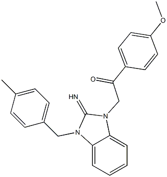 2-[2-imino-3-(4-methylbenzyl)-2,3-dihydro-1H-benzimidazol-1-yl]-1-(4-methoxyphenyl)ethanone Struktur