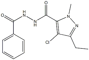 N'-benzoyl-4-chloro-3-ethyl-1-methyl-1H-pyrazole-5-carbohydrazide Structure