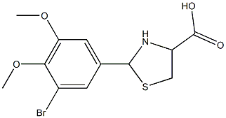 2-(3-bromo-4,5-dimethoxyphenyl)-1,3-thiazolidine-4-carboxylic acid Structure