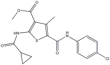  methyl 5-{[(4-chlorophenyl)amino]carbonyl}-2-[(cyclopropylcarbonyl)amino]-4-methylthiophene-3-carboxylate