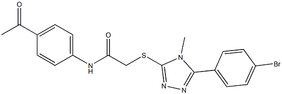N-(4-acetylphenyl)-2-{[5-(4-bromophenyl)-4-methyl-4H-1,2,4-triazol-3-yl]sulfanyl}acetamide Struktur