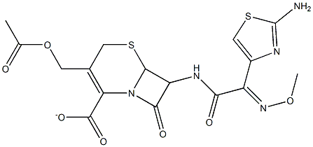 3-[(acetyloxy)methyl]-7-{[(2-amino-1,3-thiazol-4-yl)(methoxyimino)acetyl]amino}-8-oxo-5-thia-1-azabicyclo[4.2.0]oct-2-ene-2-carboxylate Structure