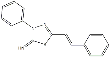 3-phenyl-5-(2-phenylvinyl)-1,3,4-thiadiazol-2(3H)-imine Structure