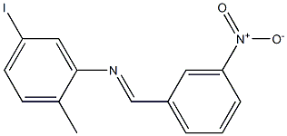 5-iodo-2-methyl-N-(3-nitrobenzylidene)aniline Structure