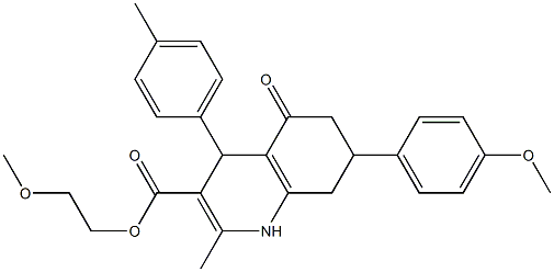 2-methoxyethyl 7-(4-methoxyphenyl)-2-methyl-4-(4-methylphenyl)-5-oxo-1,4,5,6,7,8-hexahydro-3-quinolinecarboxylate